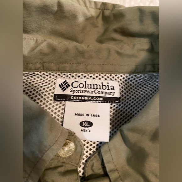 Columbia PFG Olive Green Men's Casual Button Down Shirt - Picture 5 of 8